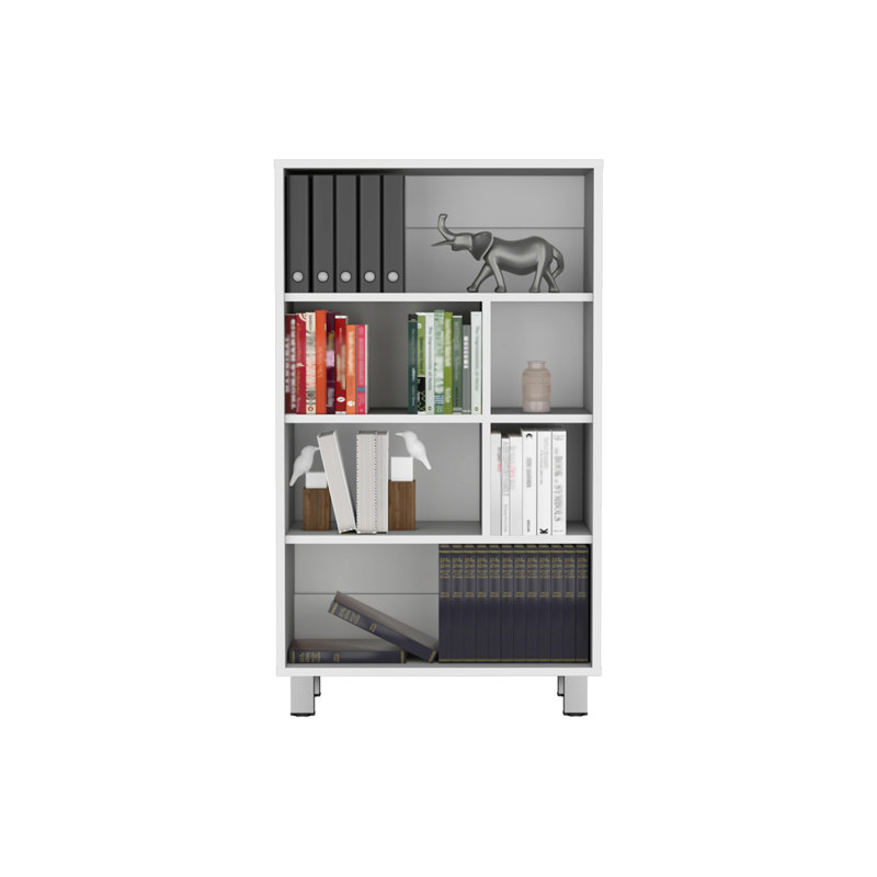 Bibliothèque Akiak, 6 tablettes, 4 pieds, Blanc