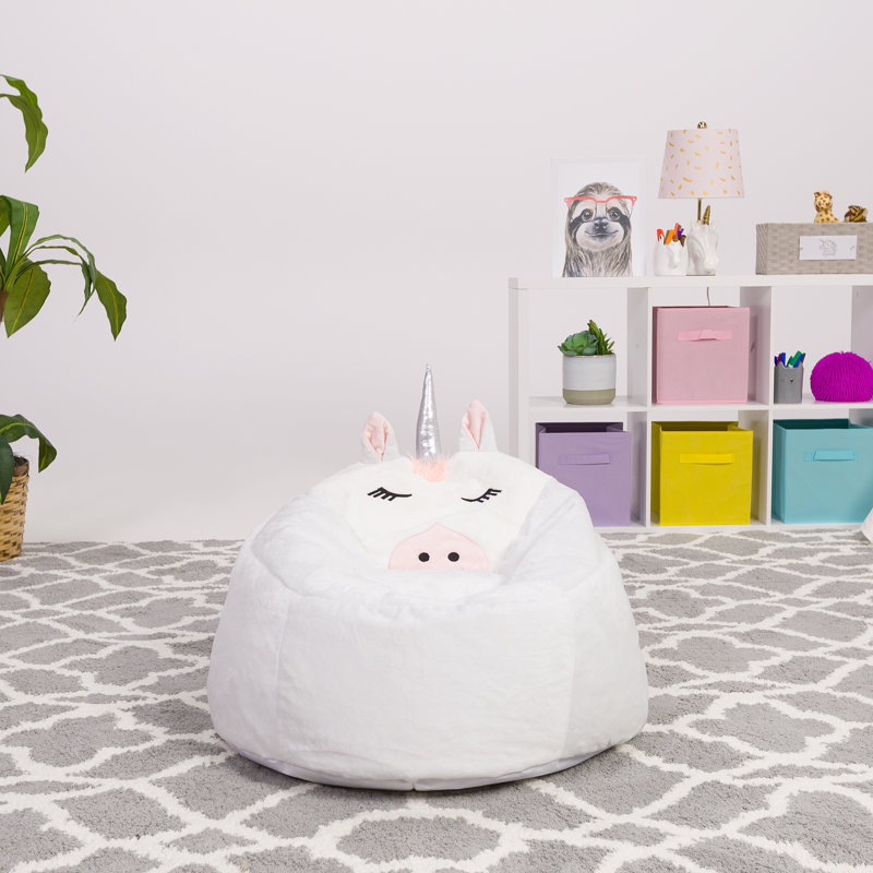 Fauteuil à billes Animal, Licorne blanche