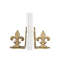 Serre-livres décoratif en métal vieilli fleur de lis-1151894881