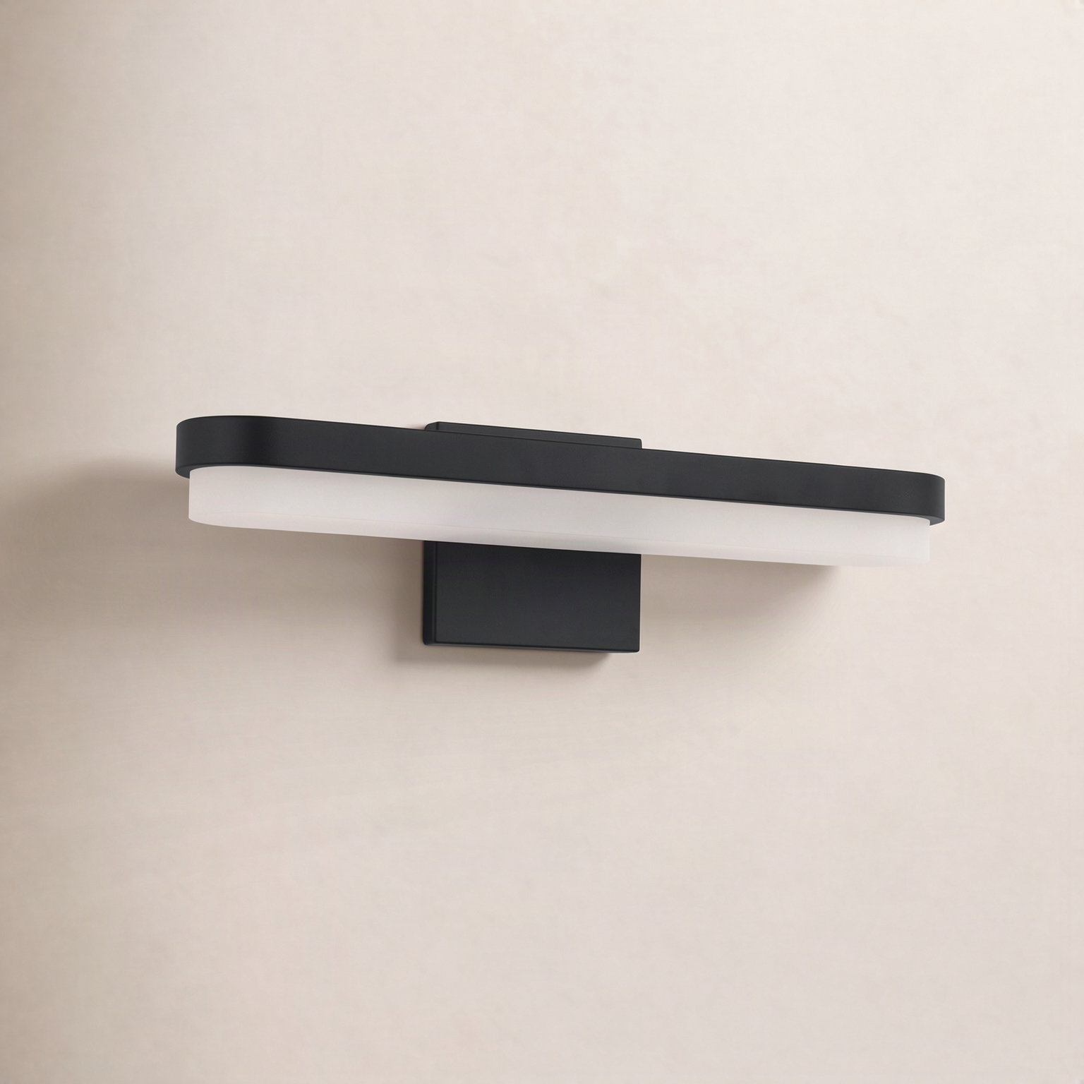 Single Light Vanity Light, Midnight Black, 5" H x 18" W x 4" D