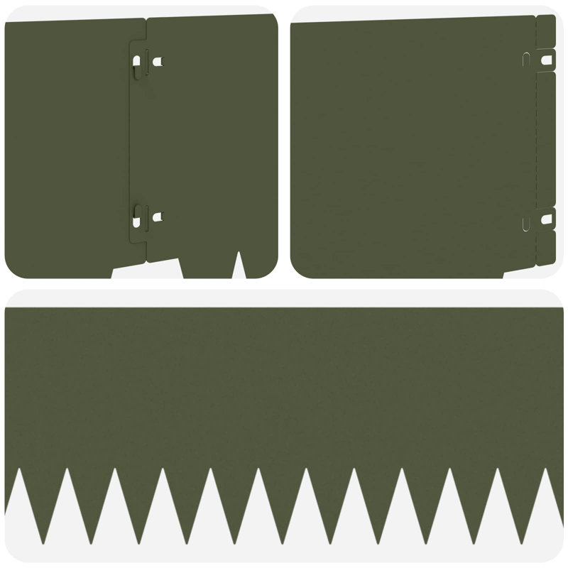 Lawn Edging Fencing, 25cm H x 103cm W, Olive Green