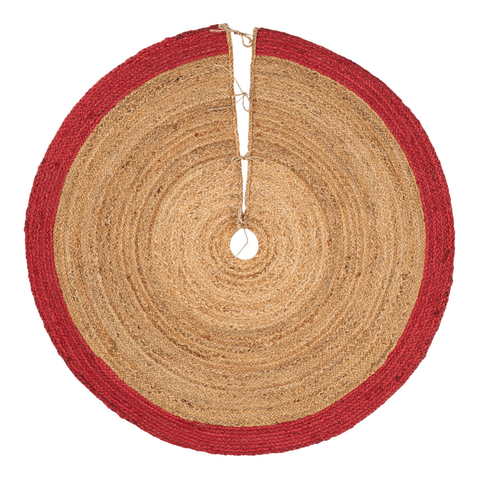 Burlap Tree Skirt, Beige, Round 4'1"