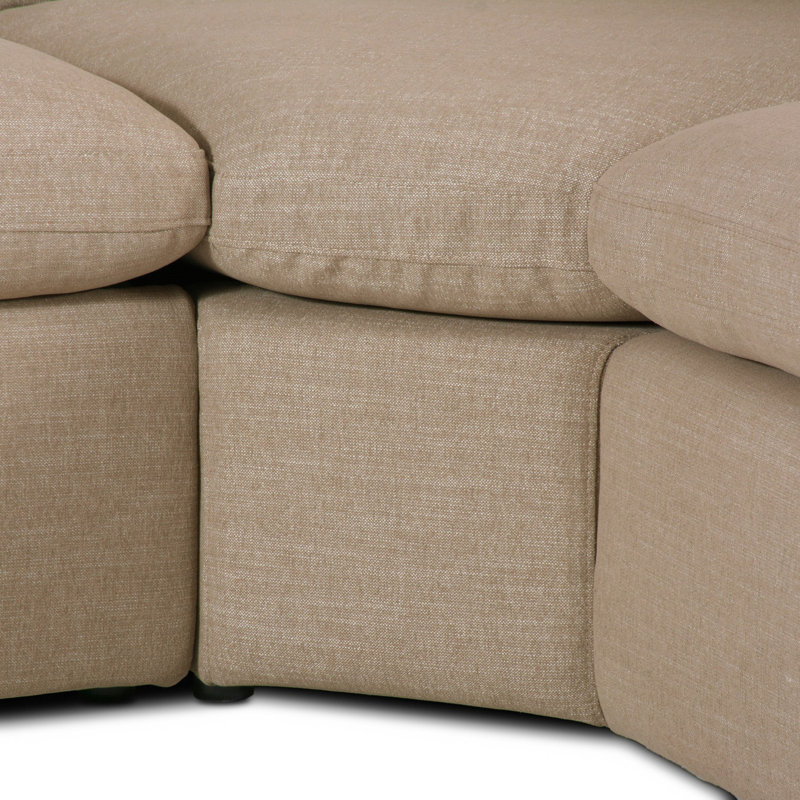 Tillery 5 - Piece Upholstered Sectional, Nomad Taupe Crypton Performance Weave