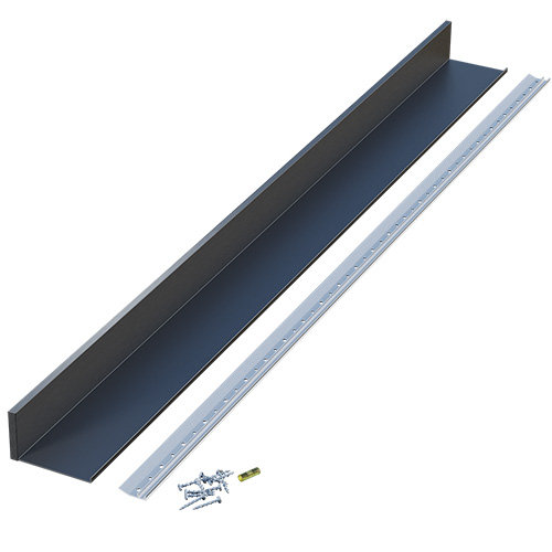 Tablette mince en aluminium l 6 po x L 36 po - noir mat, H 3 po x l 48 po x P 4 po