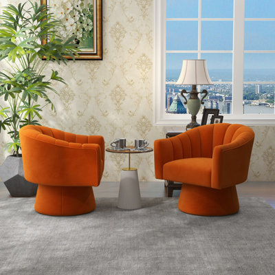 Fauteuil demi-tonneau pivotant de 25,2 po Iryanna