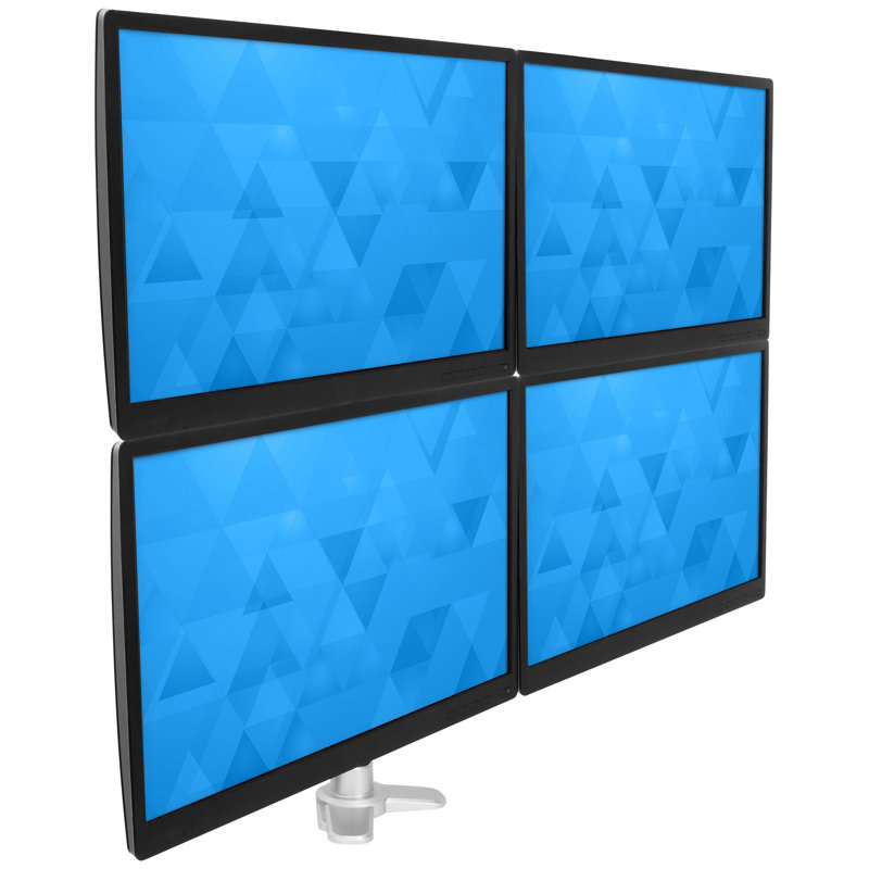 Mount-It! Quad Monitor Desk Mount, Full Motion Monitor Arms for 4 Computer Displays, Aluminum Mount