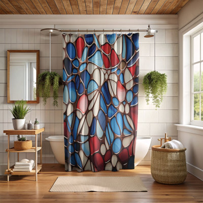 Rideau de douche standard 1 pièce RWB Glass Art