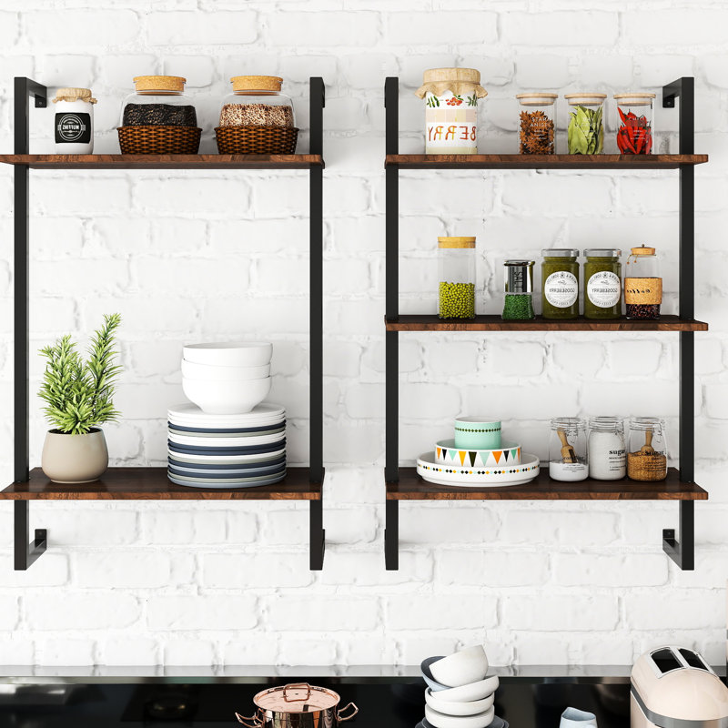 3 Tier And 2 Bathroom Shelves Wall Mounted Multi - Functional For Living Room Kitchen Pantry Above Toilet Saving Space Displaying Products Metal Wood Bedroom Garage Home Organizer Decorative