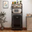 Mini-support de réfrigérateur à 4 niveaux avec rangement Vintage, mini-armoire de réfrigérateur avec rangement, support pour micro-ondes, support de four à micro-ondes avec support de rangement, mini-tablette de réfrigérateur pour bureau à domicile, brun