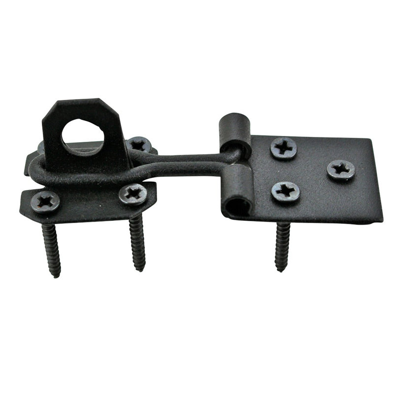 3-Inch Black Wrought Iron Hasp Door Lock