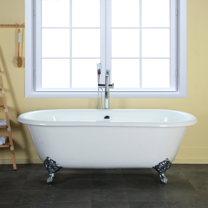 Baignoire de trempage sur pattes 60 "x 30" Columbus, Laiton poli