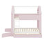 Lit superposé House avec tiroirs de rangement, tablettes et bande lumineuse, design moderne-438578881-438960154
