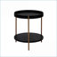 Ensemble de tables basses gigognes 2 niveaux en MDF noir pour le salon Assemblage facile