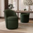 Upholstered Barrel Dining Chairs, Boucle Fabric Swivel Kitchen Chairs, Wingback Side Chairs, Armless Vanity Chairs-799292826