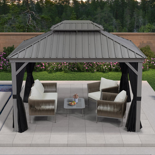 Purple Leaf Aluminum Patio Gazebo & Reviews | Wayfair