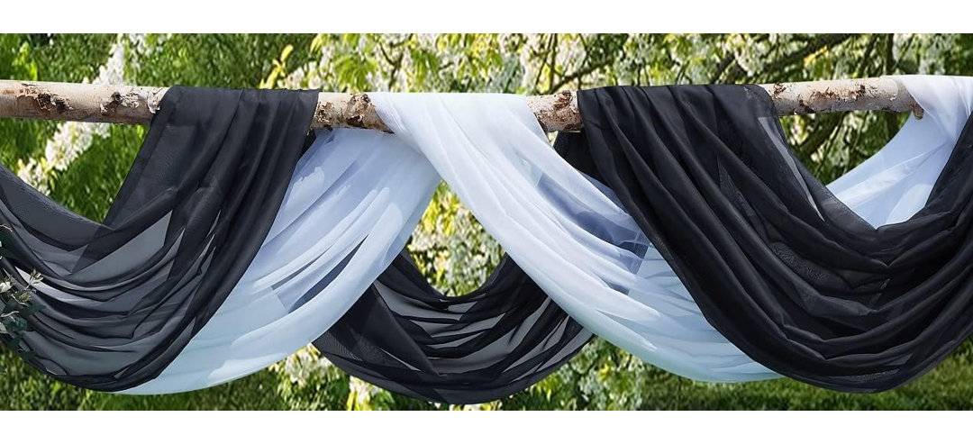 4 Yard (144 Inch) Sheer Fabric in Multiple Colors. Great for Bed Canopy Curtains, Wedding Arch Decorations, Window Scarves or Curtain Backdrop WARM HOME DESIGNS 