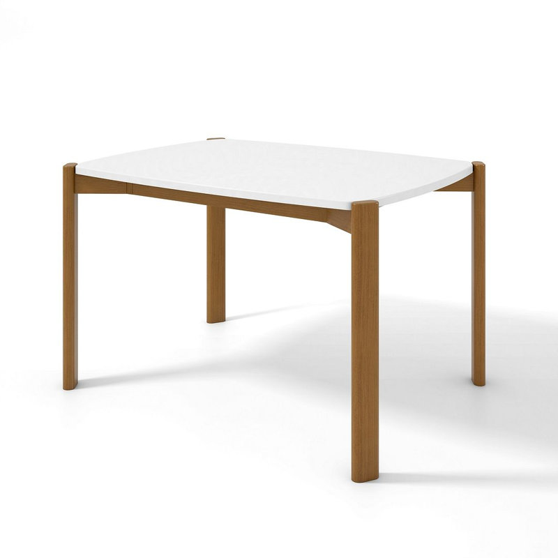 Table de salle à manger Gales, Blanc mat, L 35,43 po x L 47,24 po
