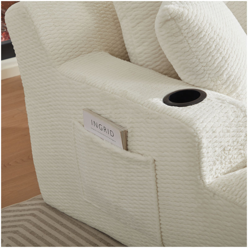 Chaise longue Normicore l 66,1 po x P 49,2 po x H 28,3 po crème