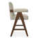 Brittnie 25.5" Full Back Walnut Wood Upholstered Counter Stool With Arms