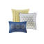 Ensembles de literie en coton de qualité supérieure, conception matelassée réversible bleue, parfaite pour les chambres modernes