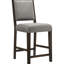 2 tabourets de salle à manger gris, style transitionnel, rembourrage confortable, ton de bois et tissu intégré 2 sièges de bar essentiels, siège rembourré doux, matériau de finition