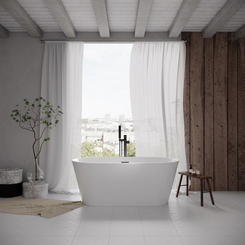 59'' x 31.1'' Freestanding Acrylic Bathtub
