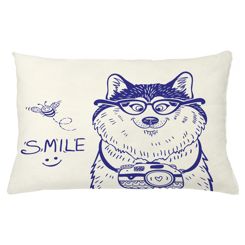 Housse de coussin décoratif d’intérieur/d’extérieur effet velours alaskan malamute, 16 po x 26 po