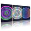 Ensemble de 3 tableaux sur toile à motif abstrait de cercles néon-409973111