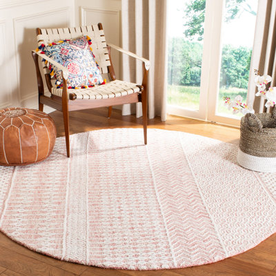 Caudill Hand Tufted Viscose/Wool Southwestern Rug in Light Pink