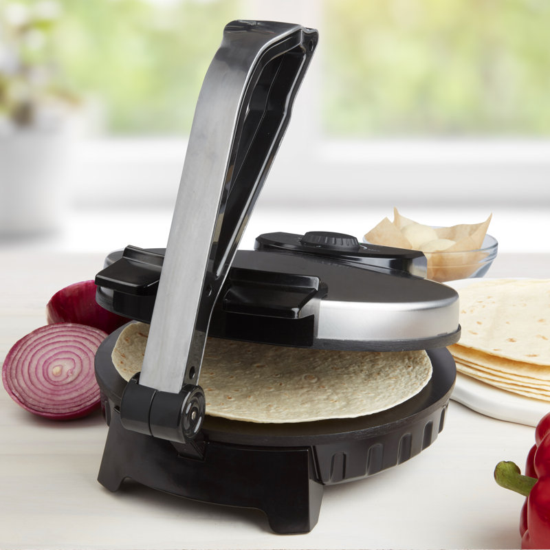CucinaPro 10 in. Die Cast Aluminium Non Stick Tortilla Press or Roti Maker Sandwich Maker & Panini Press with Lid