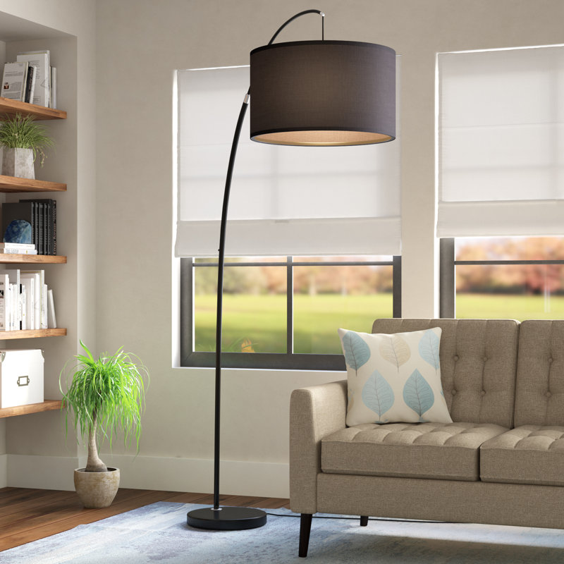 Lampe sur pied arquée 86 po Keiyona, Noir