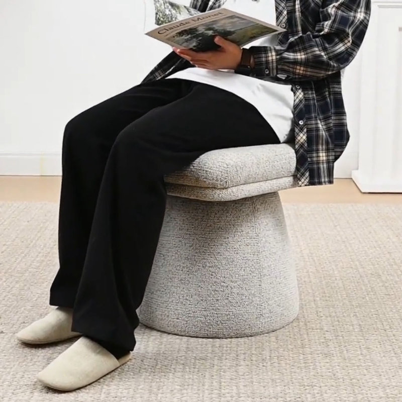Upholstered Swivel Dining Chair, Cream