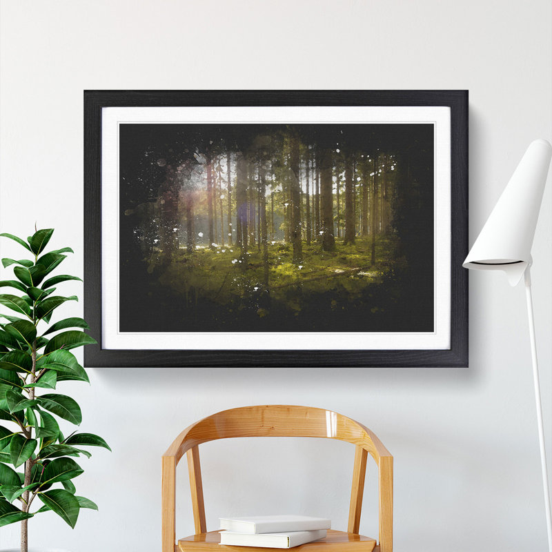 Sunlight Forest Vol.2 Paint Splash - Picture Frame Graphic Art, Black, 36cm H x 48cm W x 2cm D