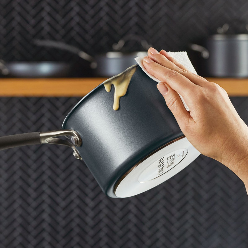 Circulon A1 Series with Scratchdefense Technology Nonstick Induction Straining Sauce Pan with Lid, 3 qt.