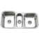 Houzer 40 in Stainless Undermount Triple Bowl Kitchen Sink with Strainers, Grids - MGT-4120-C