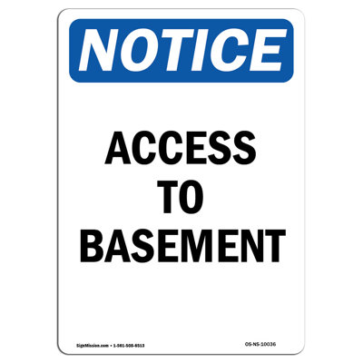 Access to Basement Sign