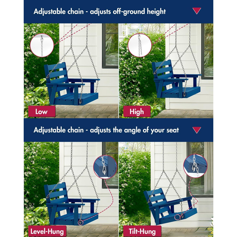 Banc de balançoire toutes saisons | PEHD, Bleu