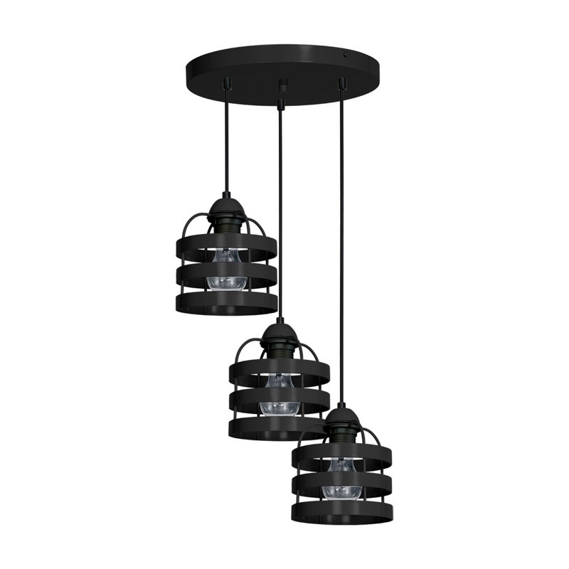 Killingsworth 3 - Light Black Drum Pendant