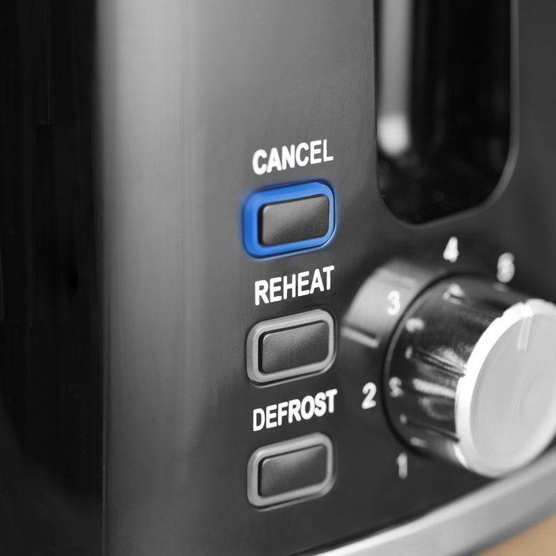 Tower  Sonar 2-Slice Toaster with 7 Browning Levels, Defrost, Reheat & Cancel Settings, Removable Crumb Tray, 900W