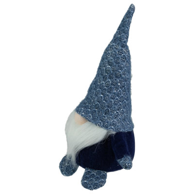 Figurine de Noël gnome en tricot 10,5 "bleu royal