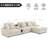 114" L-Shaped Corduroy Sectional Sofa With Bluetooth Speakers, Storage Ottoman, And Multi-Functional Features