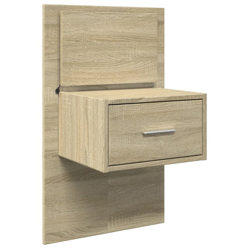 Cheriece 48.5cm W Manufactured Wood Bedside Table, Sonoma Oak