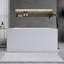 Baignoire 51 po à surface solide matte, baignoire autoportante en pierre de résine à surface solide, baignoire profonde blanche matte, baignoire autoportante avec trop-plein et bonde escamotable, blanc mat