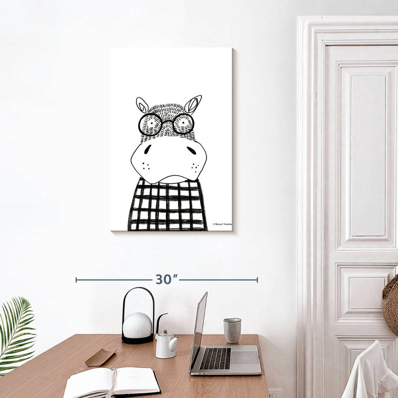 Hippo In Glasses, 30" H x 20" W
