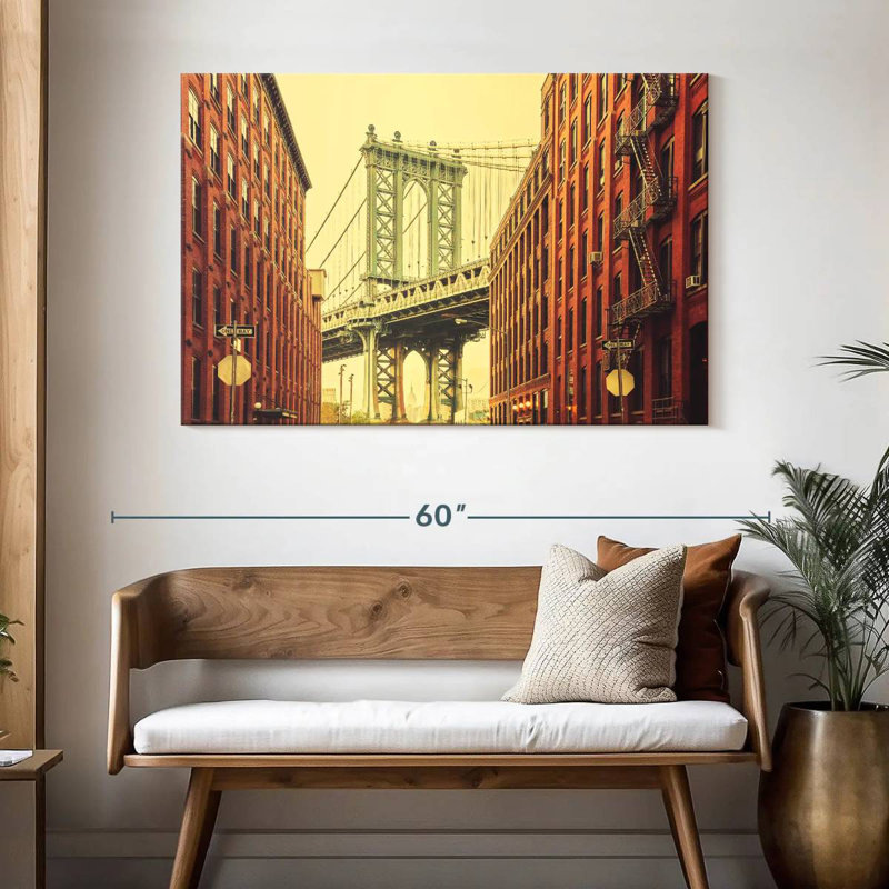 Ravi Rertro Manhattan Bridge, H 32 po x l 48 po