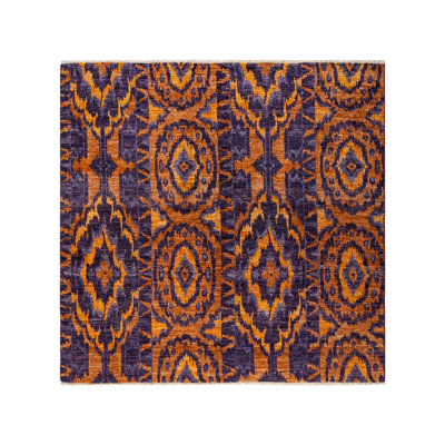 Contemporary One-of-a-Kind 6' 1" X 6' 1" Hand Knotted Area Rug