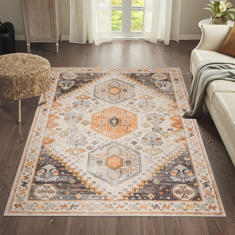 Tapis rectangulaire Riek avec envers antidérapant, Rectangle 2 pi x 3 pi