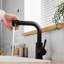 Robinet de salle de bain noir avec bec rétractable - Style moderne, acier inoxydable, évier rotatif 360, robinet en céramique, baignoire contemporaine-681382286