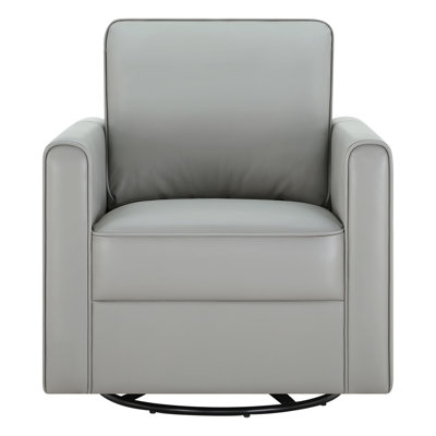 Chaise d'appoint pivotante en cuir véritable Weston (ensemble de 2)