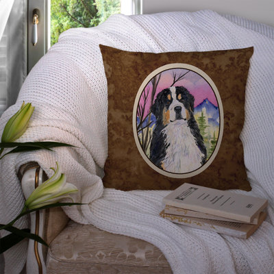 Dog Square Brown Indoor/Outdoor Throw Pillow